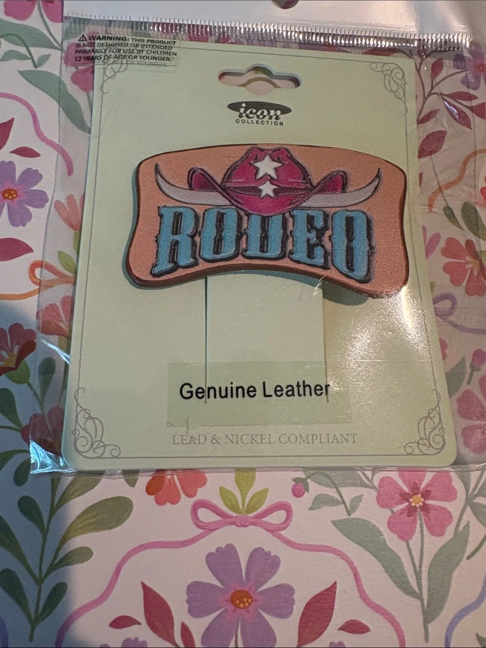 Stamped Genuine Leather Accented RODEO Alligator Hair Clip